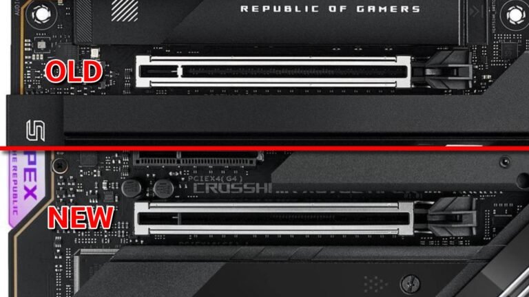 It looks like Asus redesigned the scratchy PCIe slots on its motherboards It looks like Asus redesigned the scratchy PCIe slots on its motherboards