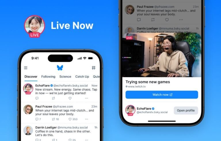 Bluesky is testing a ‘live now’ feature with streamers and the NBA