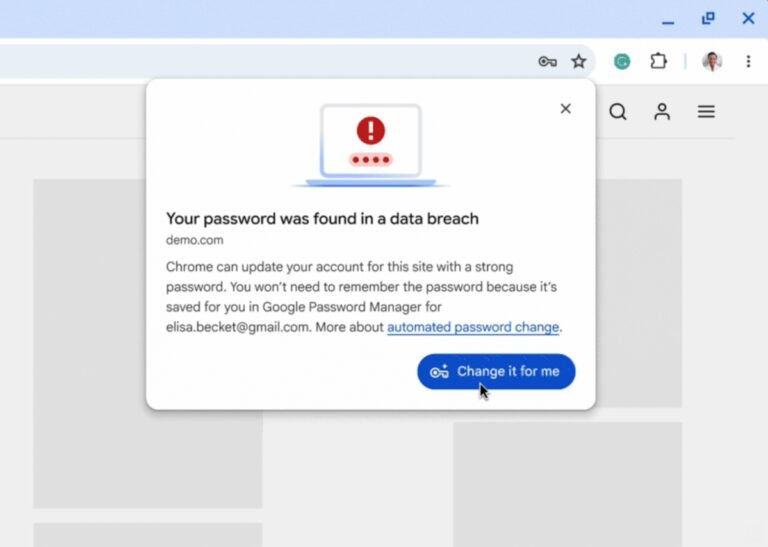 Google Chrome previews feature to instantly change compromised passwords