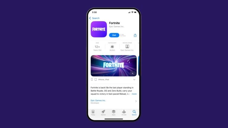 Fortnite returns to the US App Store after a five-year gap