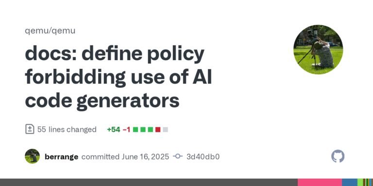 Define policy forbidding use of AI code generators