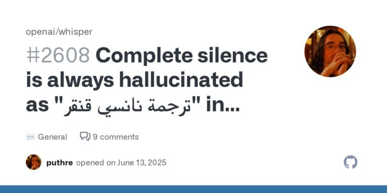 Complete silence is always hallucinated as “ترجمة نانسي قنقر” in Arabic