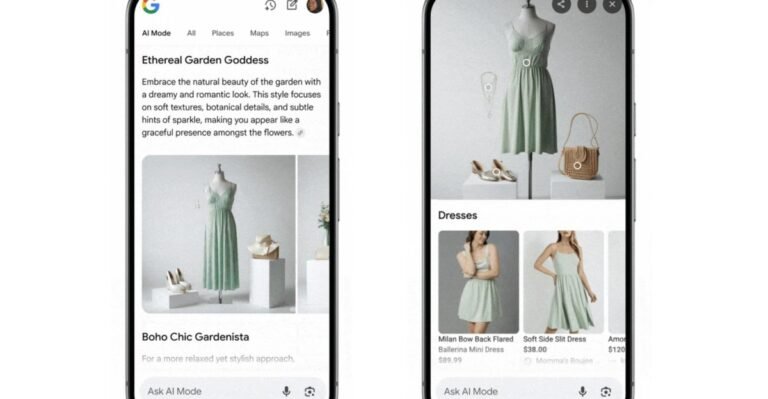 Google AI Mode will generate fake clothes to help you buy real ones