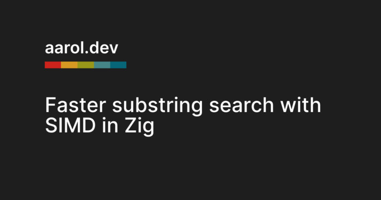 Faster substring search with SIMD in Zig