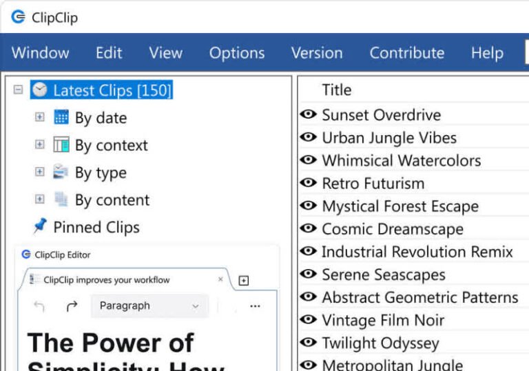 With ClipClip turn your clipboard into a productivity tool