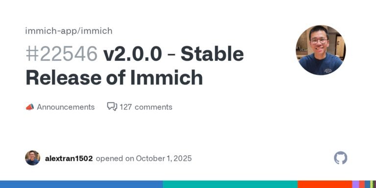 Immich v2.0.0 – First stable release Immich v2.0.0 – First stable release