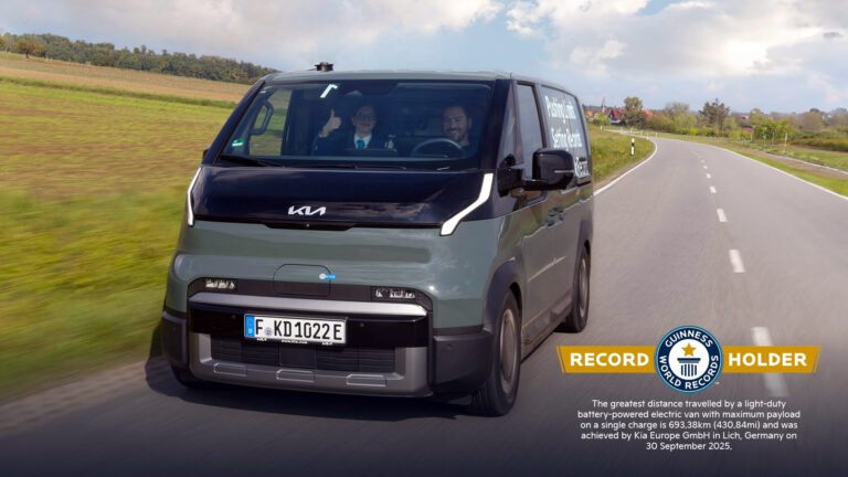 Kia schools Tesla with PV5 cargo van range record delivering Model 3 efficiency