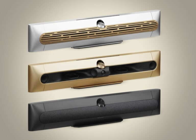 B&O Beosound Premiere Soundbar encases 90 LEDs and 10 speakers in a futuristic aluminum housing