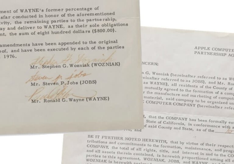 The original 1976 contract that founded Apple is heading to auction The original 1976 contract that founded Apple is heading to auction