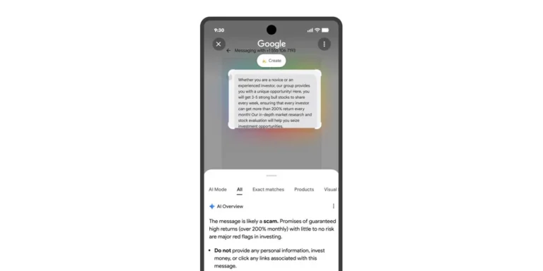 Google Launches New AI Scam Detection in Circle to Search and Google Lens