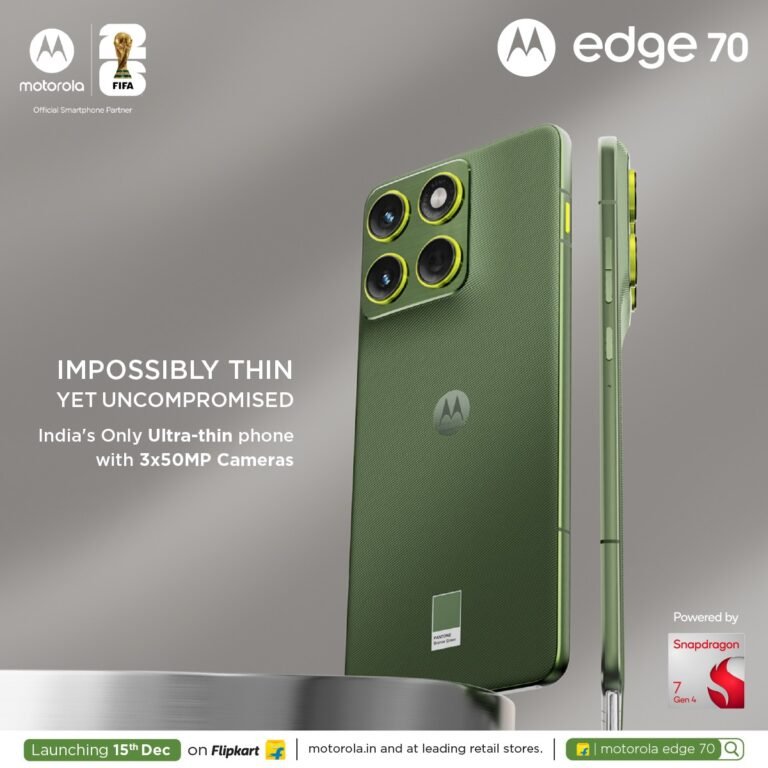 Motorola set to launch Edge 70 smartphone in India on December 15