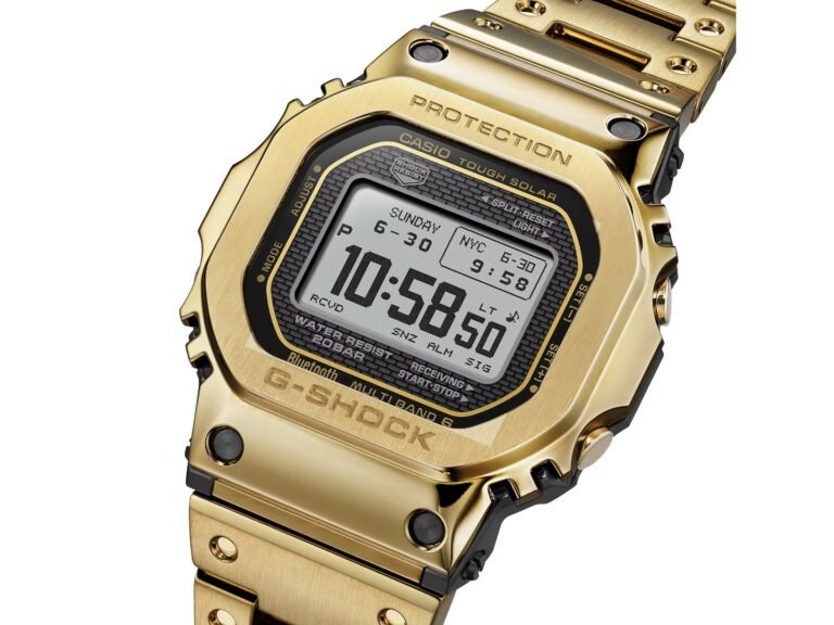 Casio finally brings its gold full-metal G-Shock square with MIP display and solar charging to the UK