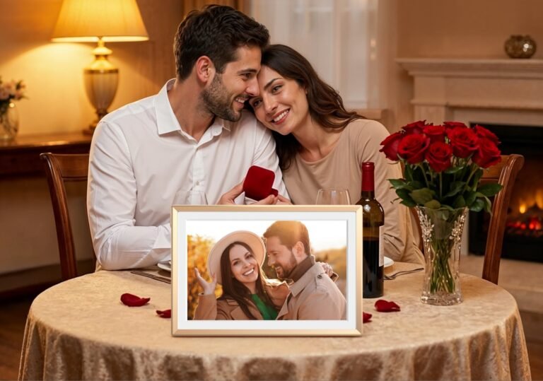 Arzopa’s D14 digital picture frame is the perfect Valentine’s Day gift for couples and families