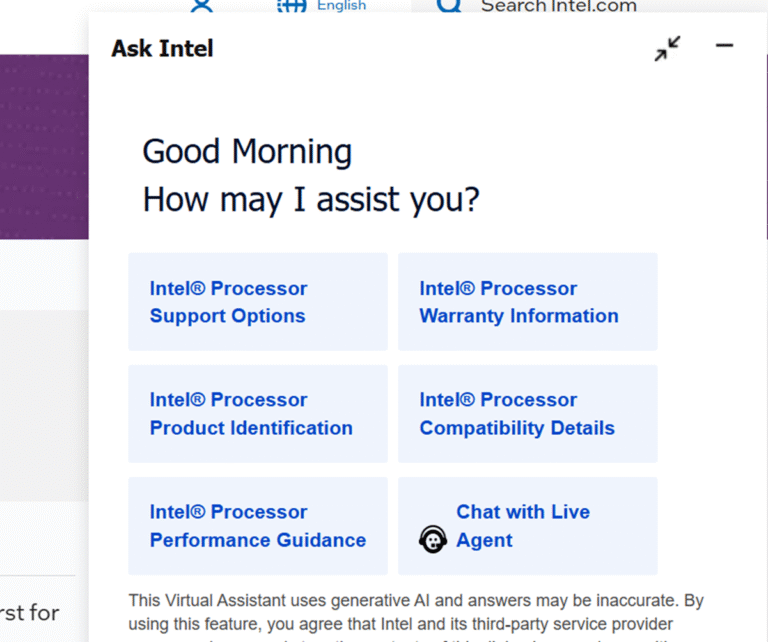 Oh no, Intel is moving customer support to AI