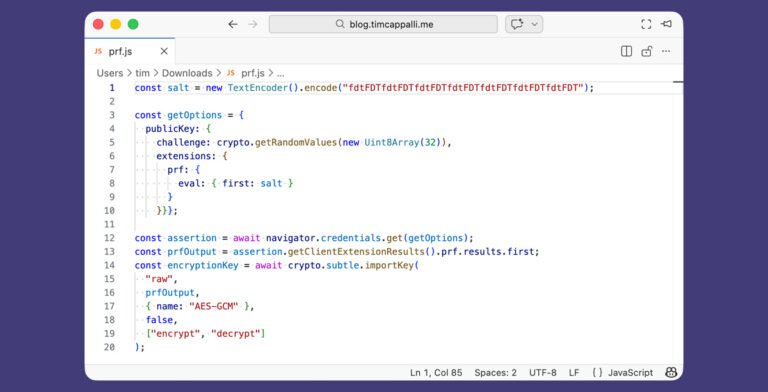 Don’t use passkeys for encrypting user data