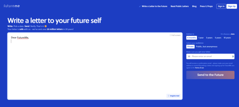 Send a letter to your future self with FutureMe Send a letter to your future self with FutureMe